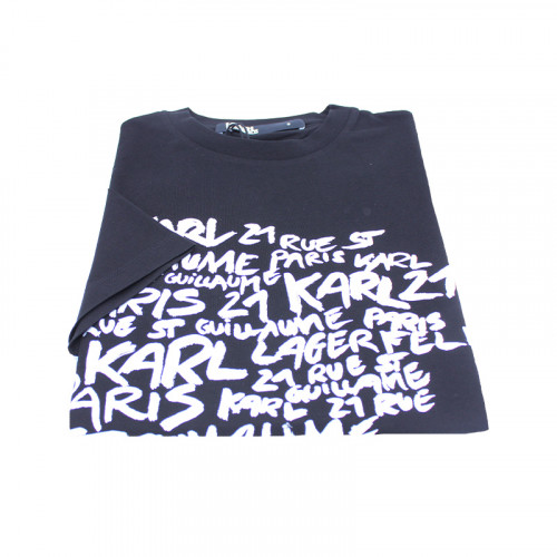 T-shirt Noir Motif Karl Lagerfeld pour homme