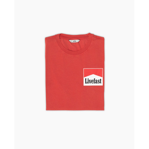 T-shirt Vintage Live Fast Rouge 8JS pour homme 1