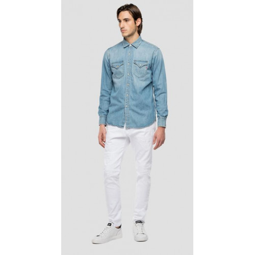 Chemise Jeans Bleu Replay pour homme 1