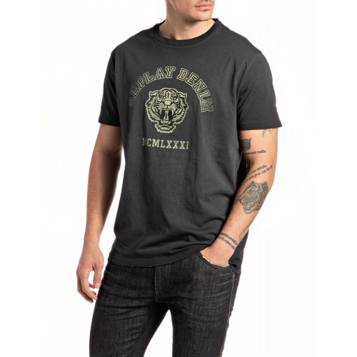 T-shirt Tiger Noir Replay pour homme 1