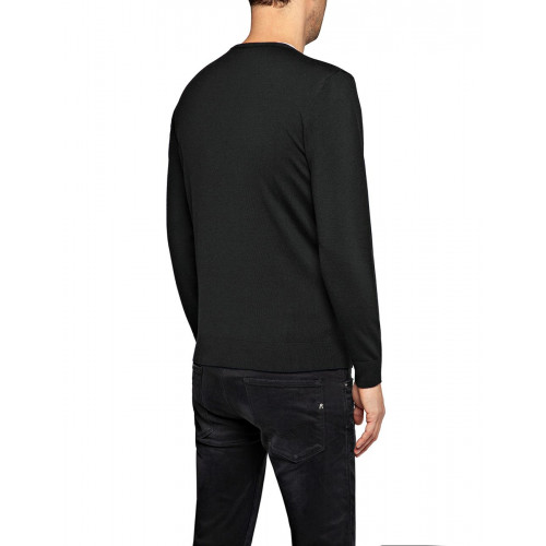 Pull Col Rond Noir Replay pour homme 1