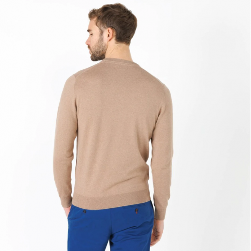 Pull Karos Taupe Vicomte A. pour homme 1